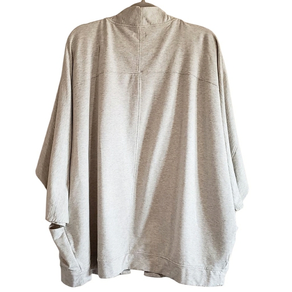 Garnet Hill Cardigan Women's Gray L Oversized Relaxed Athleisure Comfy Sweater - Picture 3 of 14